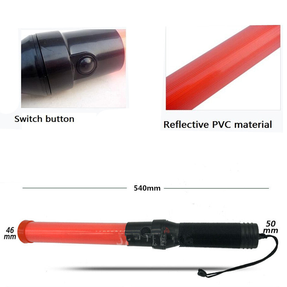 54cm LED Charging Traffic Baton Safety Signal Warning Flashing Red Light Dropship