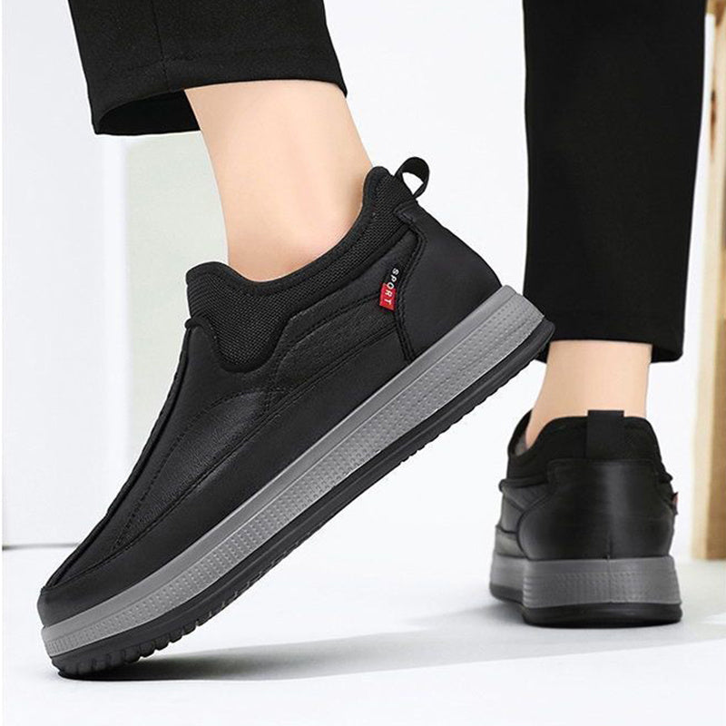 Winter Warm Fleece Snow Boots Round-toed Platform Ankle Boot Fashion Simple Non-slip Flat Cotton Shoes Men