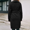 Mid-length Lapel Belt Single-breasted Plush Trench Coat