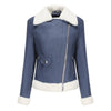 Fleece Leather Jacket Female European Code Warm Long Sleeves Turn-down Collar Coat