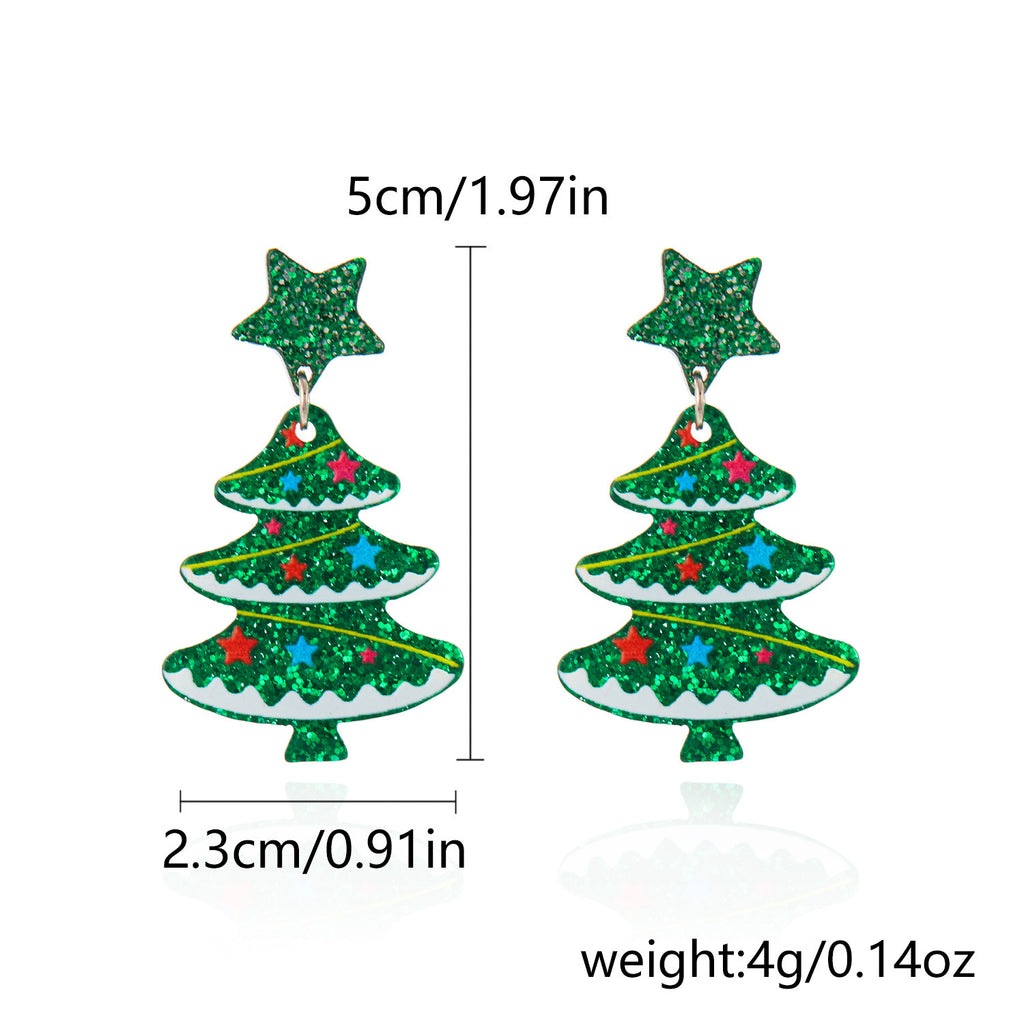 Women's Fashion Acrylic Printing Christmas Earrings