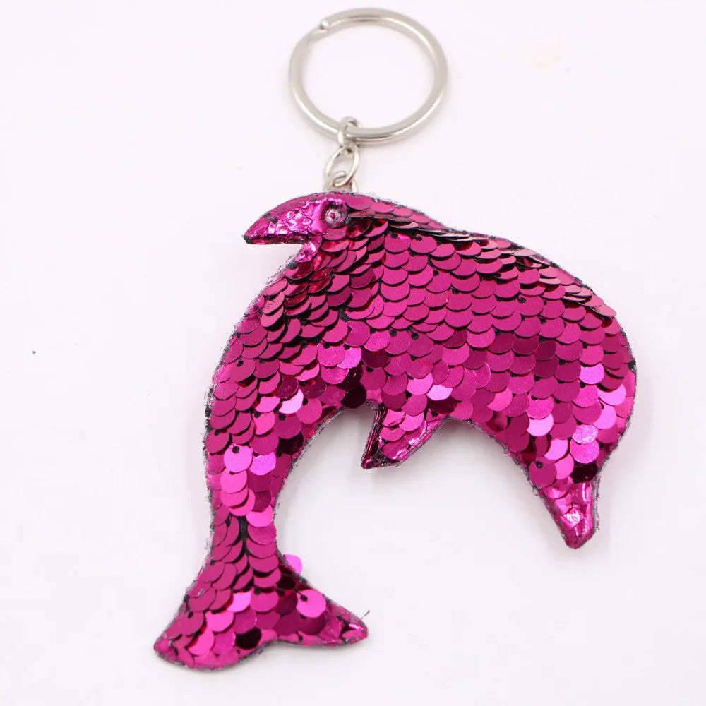 Cute Heart Star Unicorn Animal Glitter  Sequins Keychain Anime  Key Chain Gifts for Women Car Bag Accessories Keys Ring Jewelry