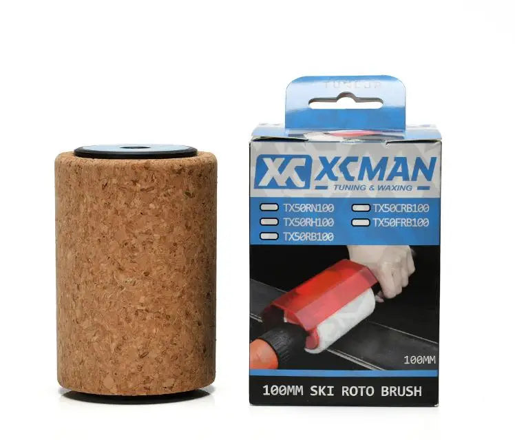 XCMAN Alpine Nordic XC Ski Nylon Horsehiar Brass Cork Roto Brush Compatible with 10mm hex shaft