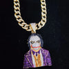 Men Women Hip Hop Iced Out Bling Bling Clown Pendant Necklace with 11mm Miami Cuban Chain HipHop Necklaces Fashion Charm Jewelry