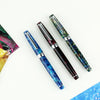 Fountain Pen ink Full Metal Clip Pens majohn New Moon Resin Fountain Pen Iridium Extra Fine Nib School Office Supplies