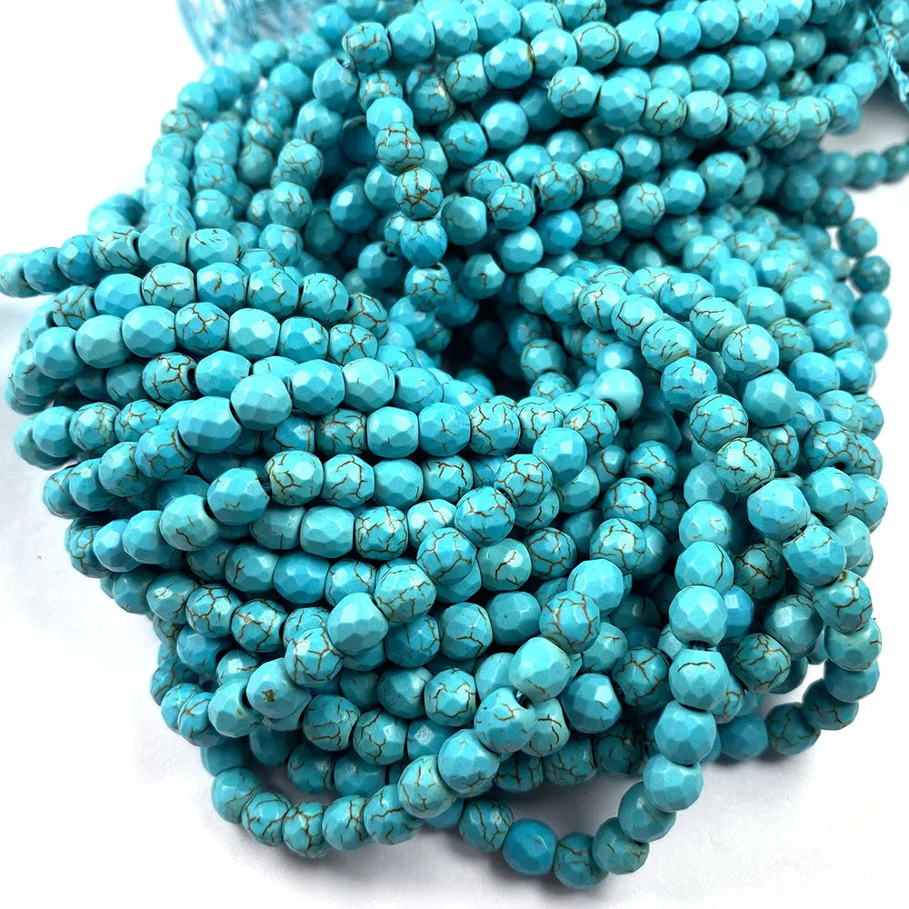 Stone Beads Turquoises Round shape Loose isolation Beads Semi-Finished For jewelry making DIY necklace bracelet accessories