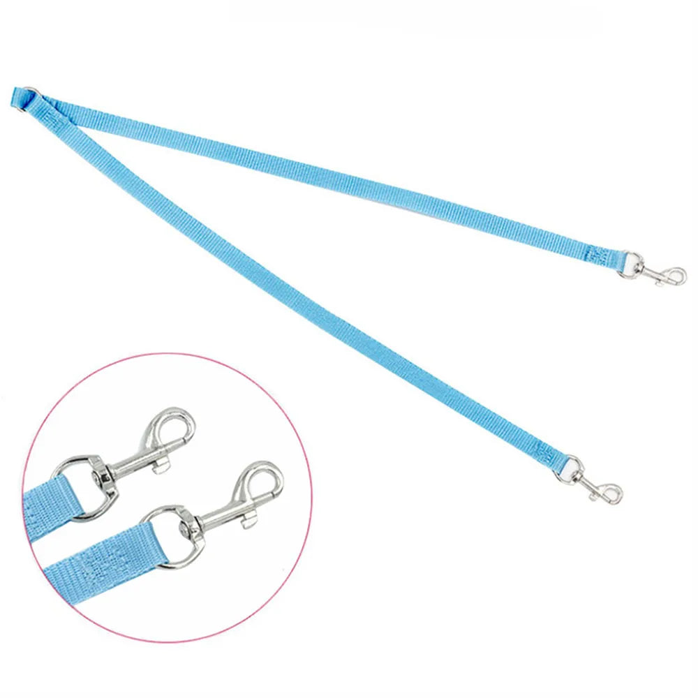 Walk Two Dog Leash Coupler Nylon Double Twin Leash Walking Leash for 2 Small Dogs Double Leash Two Way Dual Pet Puppy Cat Leads