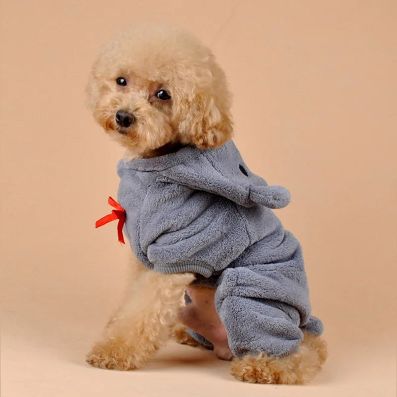 Winter Warm Dog Jumpsuits Plush  Love Bear Christams Party Costume Rompers Pajamas Soft Flannel Small Pet Dogs Clothes