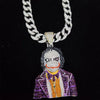 Men Women Hip Hop Iced Out Bling Bling Clown Pendant Necklace with 11mm Miami Cuban Chain HipHop Necklaces Fashion Charm Jewelry