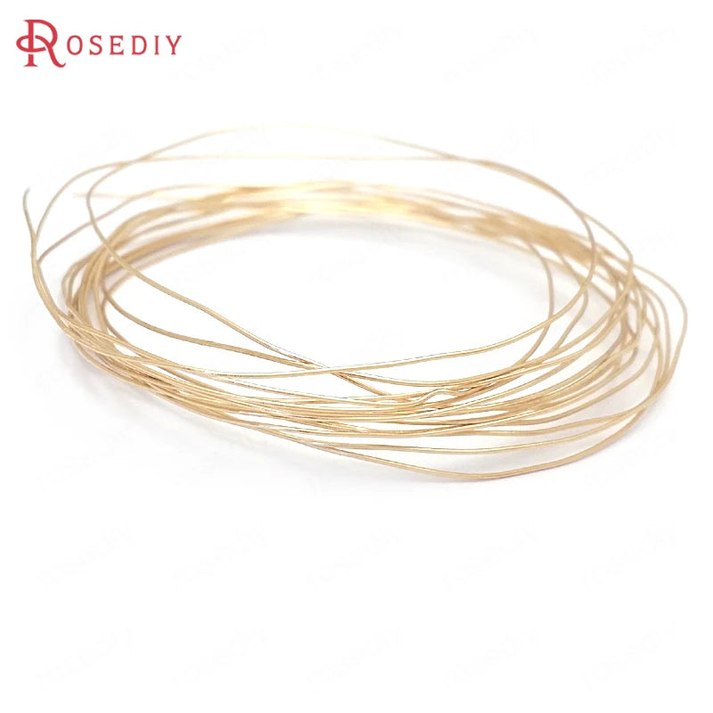 0.3MM 0.4MM 0.5MM 0.6MM 0.7MM 0.8MM 1MM 1.2MM 24K Gold Color Brass Make Shape Metal Wire High Quality Jewelry Accessories