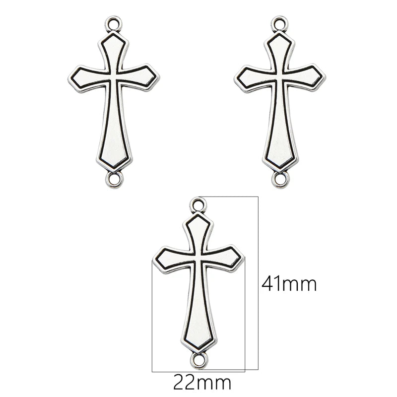 10-40Pcs 14-49mm Antique Silver Cross Alloy Charms Pendants for Necklace Bracelet Earring DIY Jewelry Rosary Making Findings