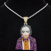 Men Women Hip Hop Iced Out Bling Bling Clown Pendant Necklace with 11mm Miami Cuban Chain HipHop Necklaces Fashion Charm Jewelry