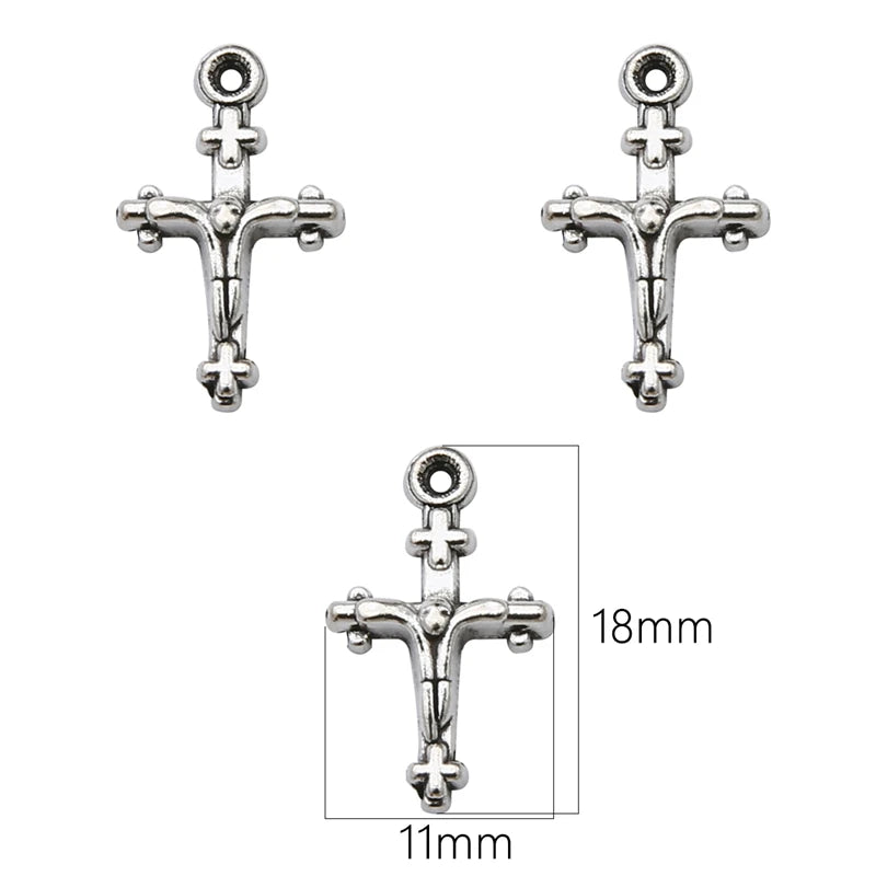 10-40Pcs 14-49mm Antique Silver Cross Alloy Charms Pendants for Necklace Bracelet Earring DIY Jewelry Rosary Making Findings