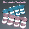 4pcs Summer Breathable Mesh Dog Shoes Cat Puppy Socks Shoes Pet Anti-slip Rain Boots Teddy Puppy Sandals Reflective Foot Cover