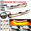 2PCS For VW Golf MK7 7.5 7 GTI R GTD Dynamic Blinker LED Turn Signal For Volkswagen Rline Sportsvan Touran Side Mirror Light