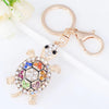 EASYA Fashion Rhinestone Cute Colorful Fish Key Ring Chain 2 Colors Pink Blue Car Keychain for Women Bags Charm CHY-2415