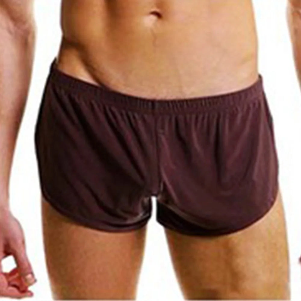 Lounge  brief Men's Pajama Sleep Bottoms Sexy Underwear Side Split Shorts Casual Home Comfortable Loose panties Sleepwear