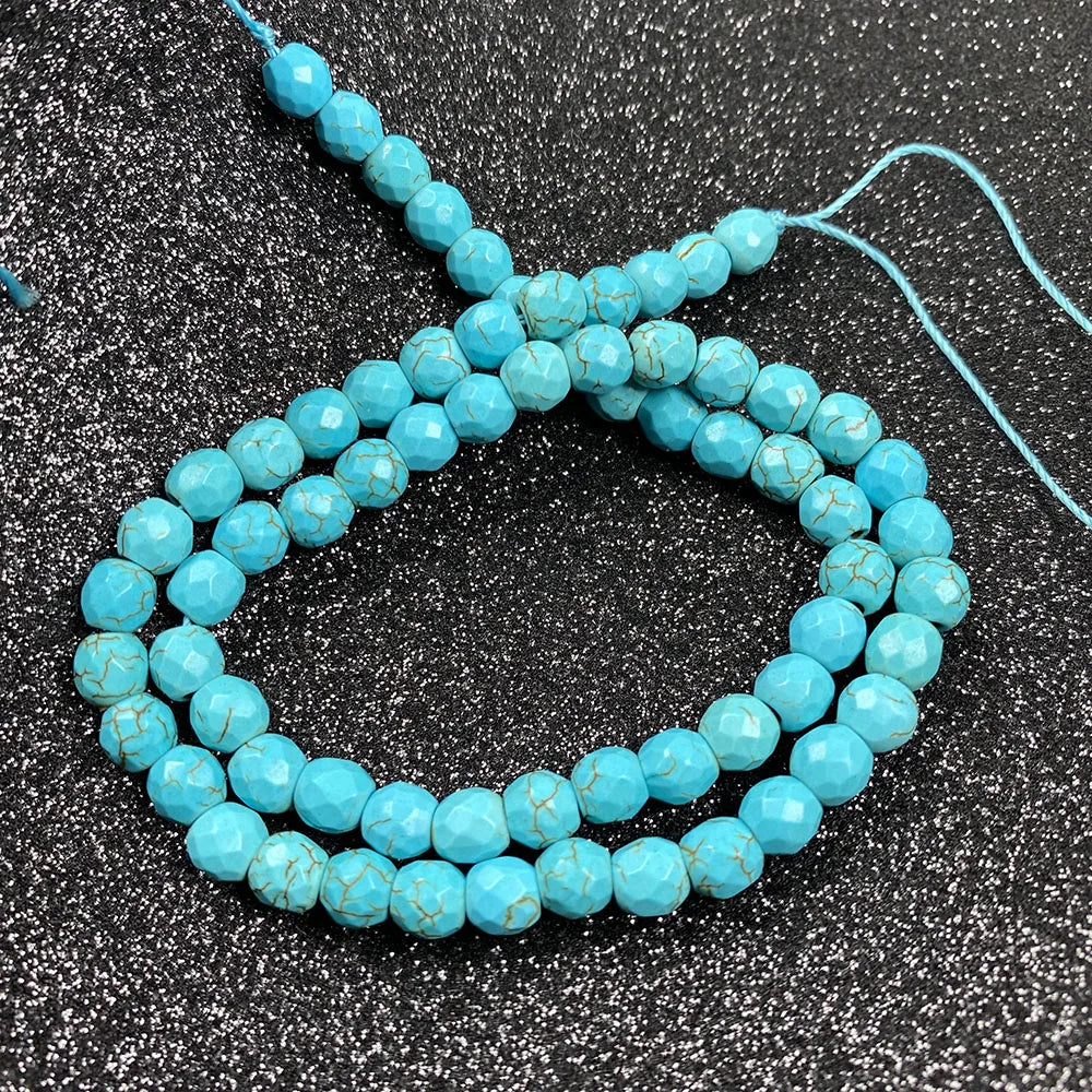 Stone Beads Turquoises Round shape Loose isolation Beads Semi-Finished For jewelry making DIY necklace bracelet accessories