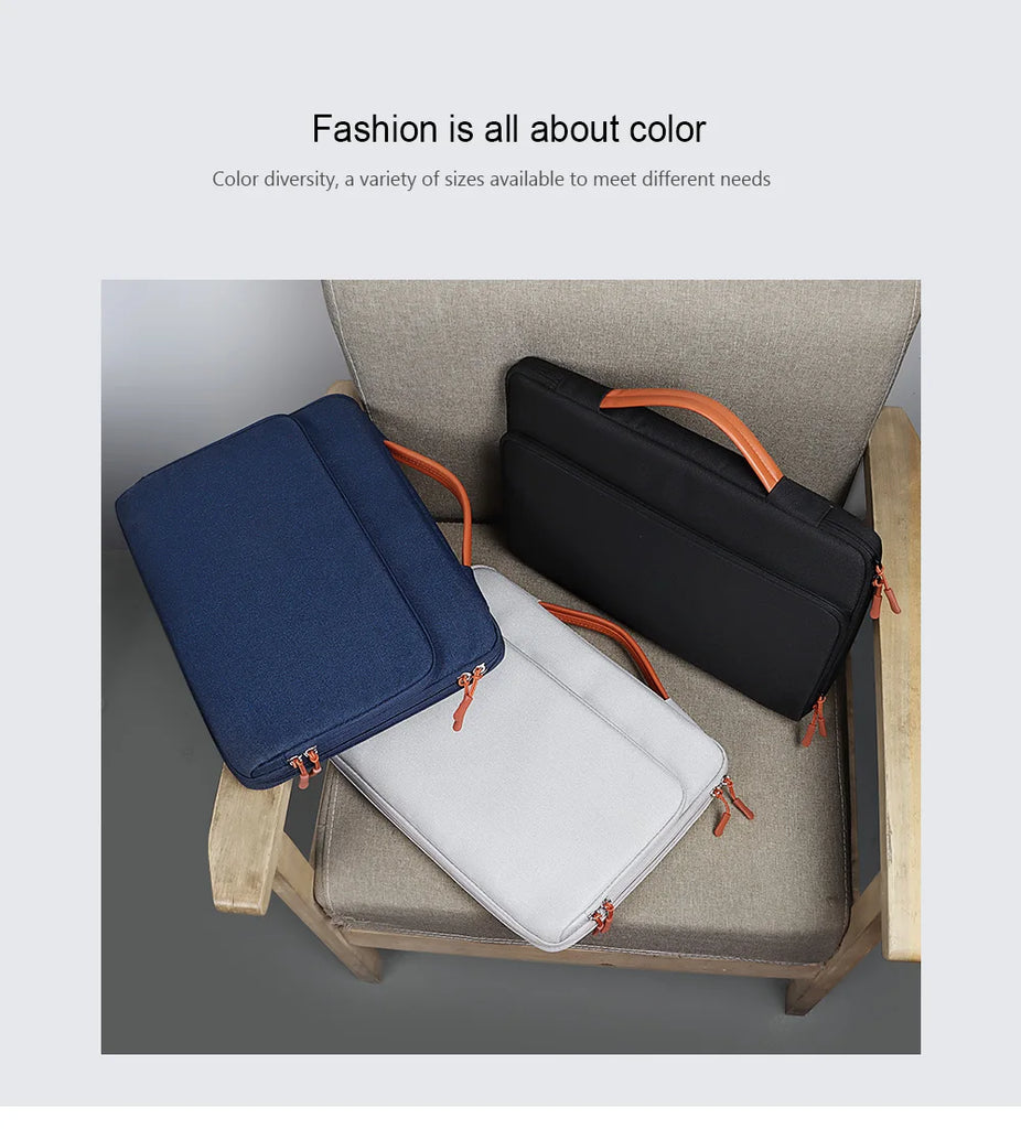 Universal Laptop Handbag 13/14/15 inch Notebook Sleeve for Macbook Double Zipper Computer Carrying Bag for iPad Briefcase