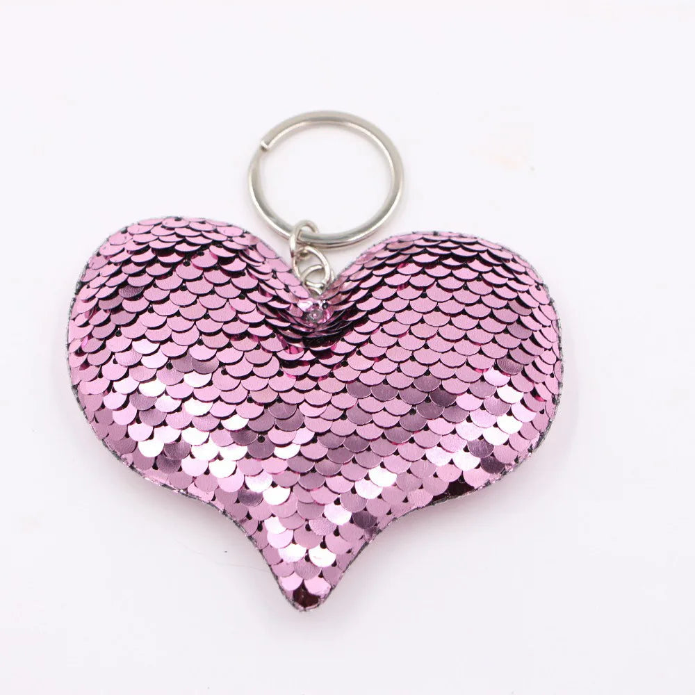 Cute Heart Star Unicorn Animal Glitter  Sequins Keychain Anime  Key Chain Gifts for Women Car Bag Accessories Keys Ring Jewelry