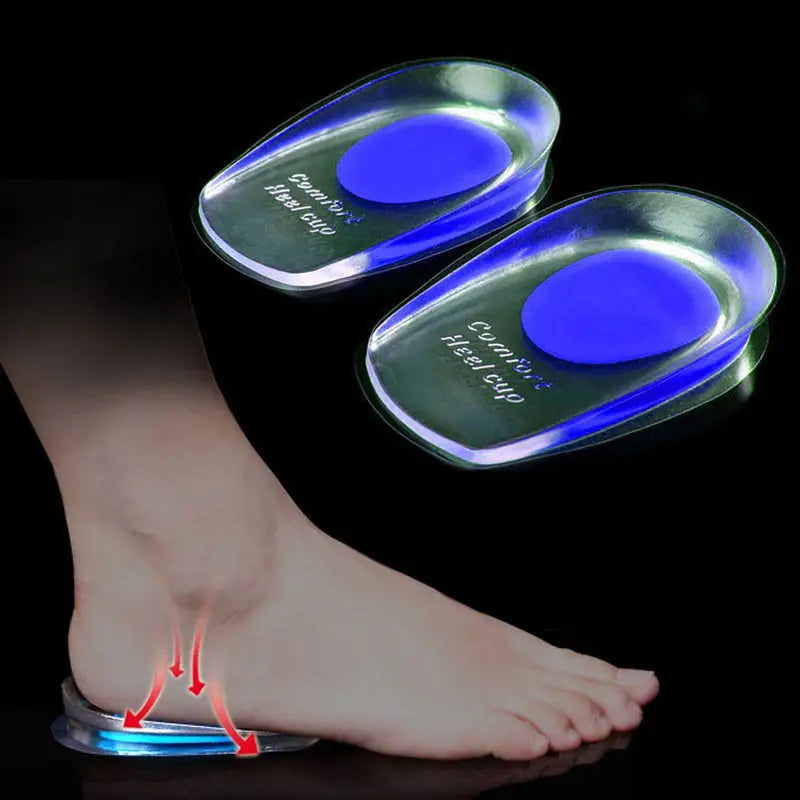 1pair Silicone Gel Insoles Men Women Transparent Half Heel Insole Pad Height Increase Shoes Pad Foot Cushion Shoe Accessories