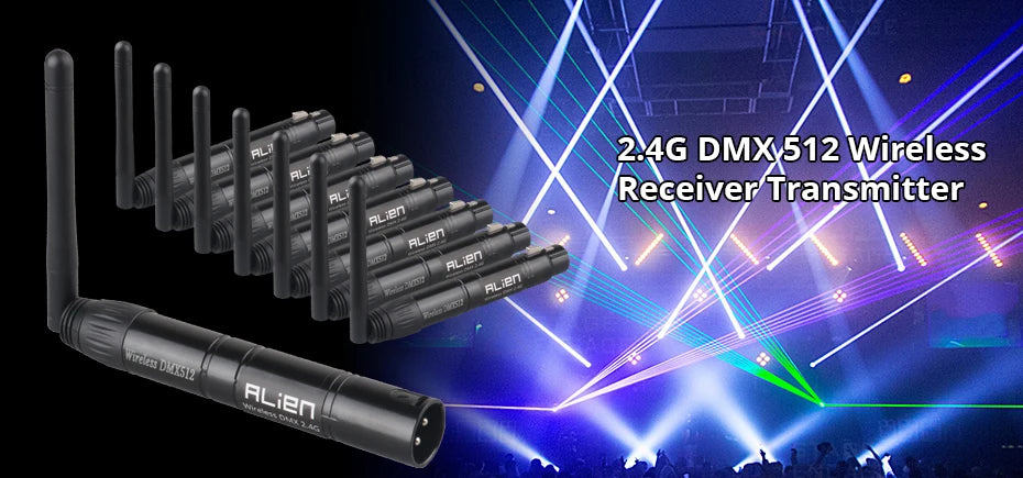 ALIEN DMX512 Wireless Controller Receiver Transmitter 2.4G ISM Dif Communication Distance 300m for Stage Par DJ Disco Bar Lights