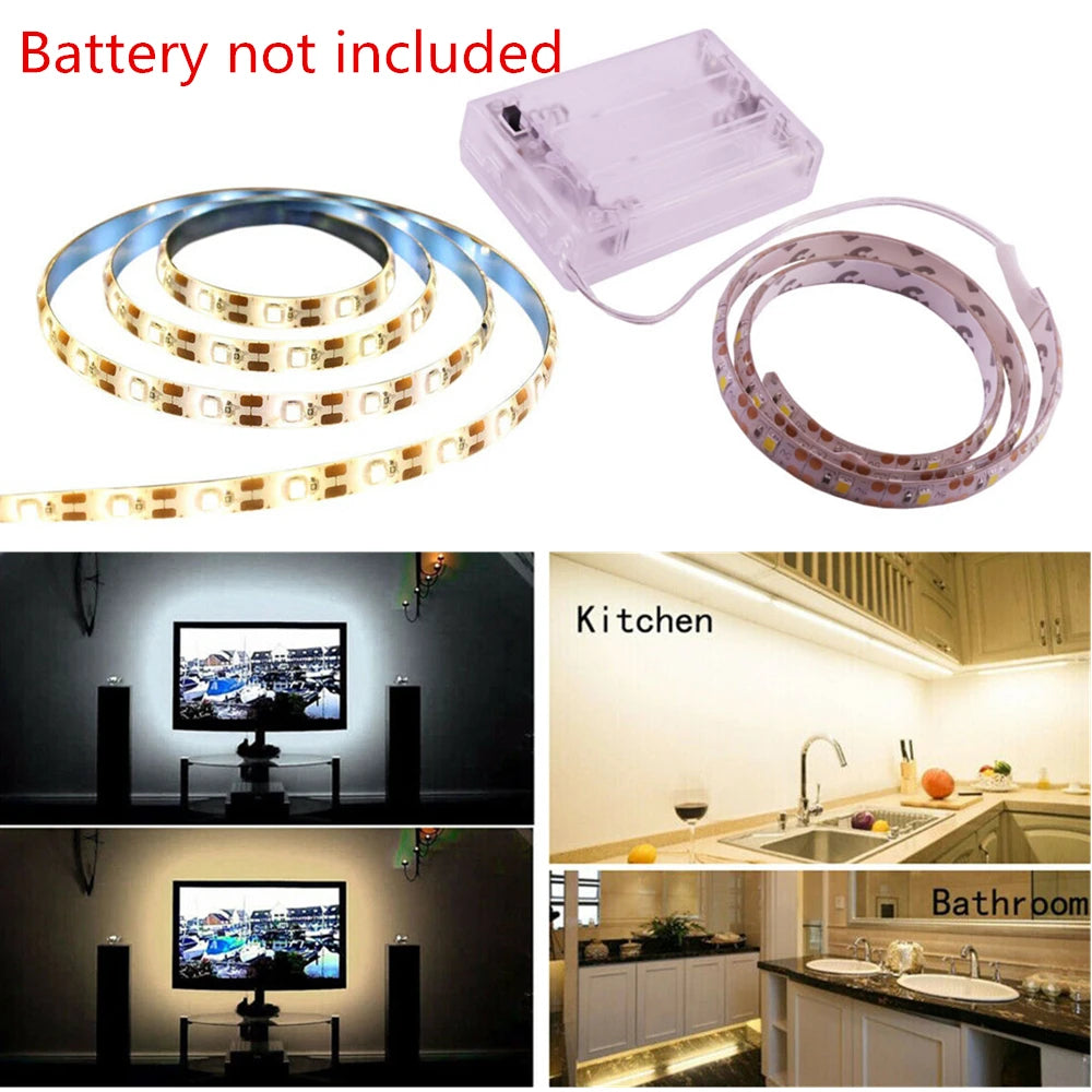 5V LED Strip Light 2835 5050 60LED USB/Battery Box Powered TV Backlight Flexible LED Tape Light White/Warm White Home Decoration