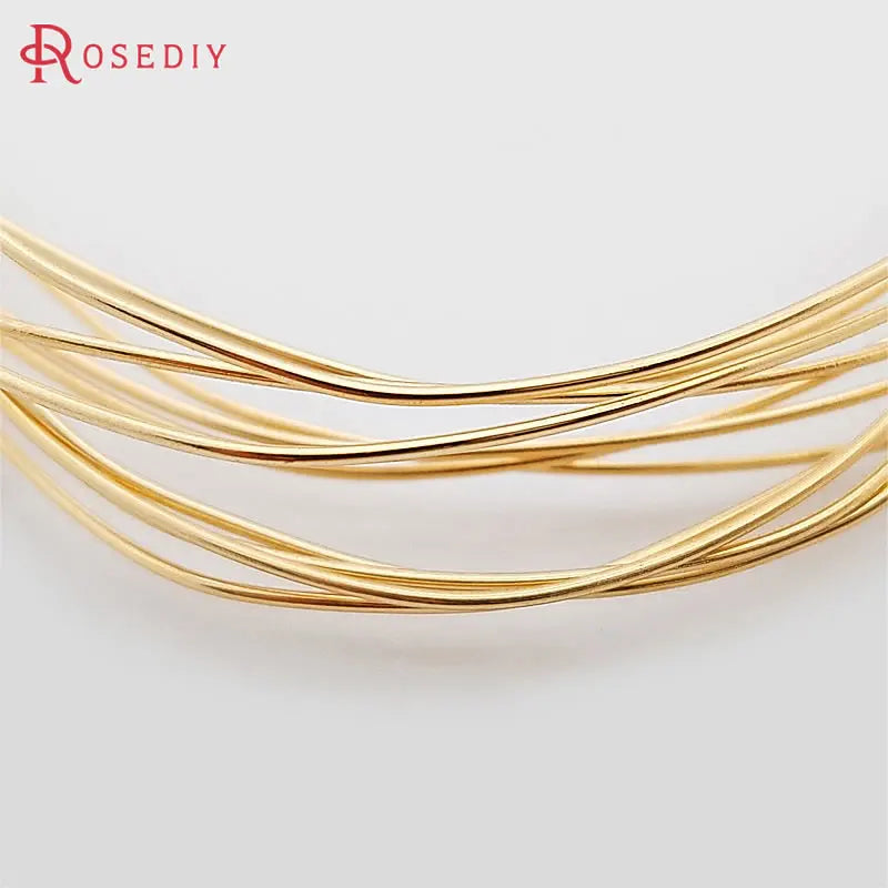 0.3MM 0.4MM 0.5MM 0.6MM 0.7MM 0.8MM 1MM 1.2MM 24K Gold Color Brass Make Shape Metal Wire High Quality Jewelry Accessories