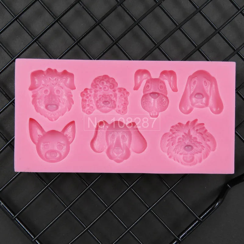 Animal Dogs Head Silicone Chocolate Mould,Fondant Baking Cake Supplies,Sugar Mould Tool,Silicone Mold Decoration Tool SM-065