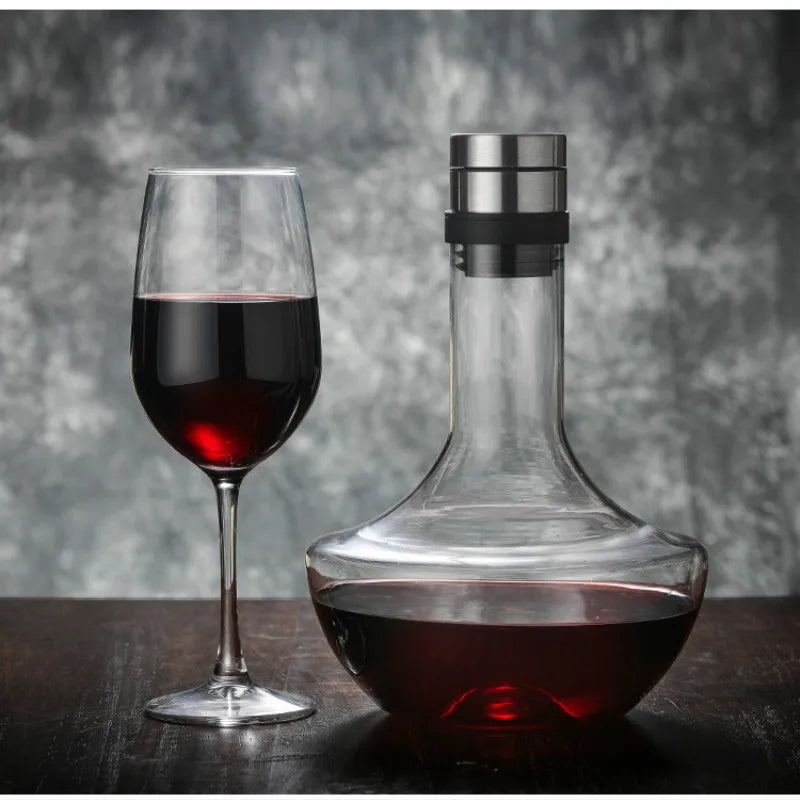 1000ML Big Decanter Handmade Crystal Red Wine Brandy Champagne Glasses Decanter Bottle Jug Pourer Aerator For Family Bar