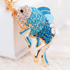 EASYA Fashion Rhinestone Cute Colorful Fish Key Ring Chain 2 Colors Pink Blue Car Keychain for Women Bags Charm CHY-2415