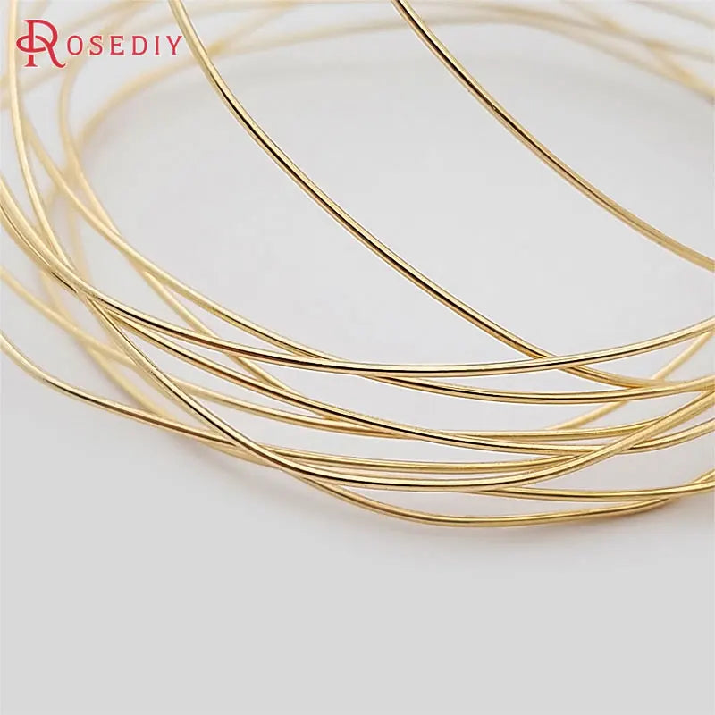 0.3MM 0.4MM 0.5MM 0.6MM 0.7MM 0.8MM 1MM 1.2MM 24K Gold Color Brass Make Shape Metal Wire High Quality Jewelry Accessories