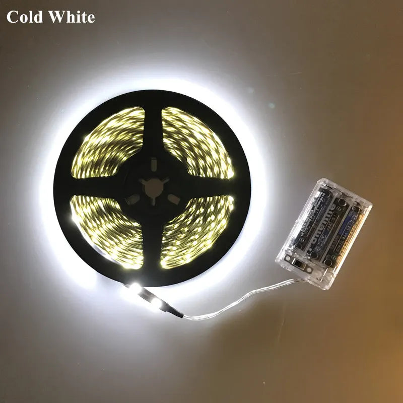 5V LED Strip Light 2835 5050 60LED USB/Battery Box Powered TV Backlight Flexible LED Tape Light White/Warm White Home Decoration