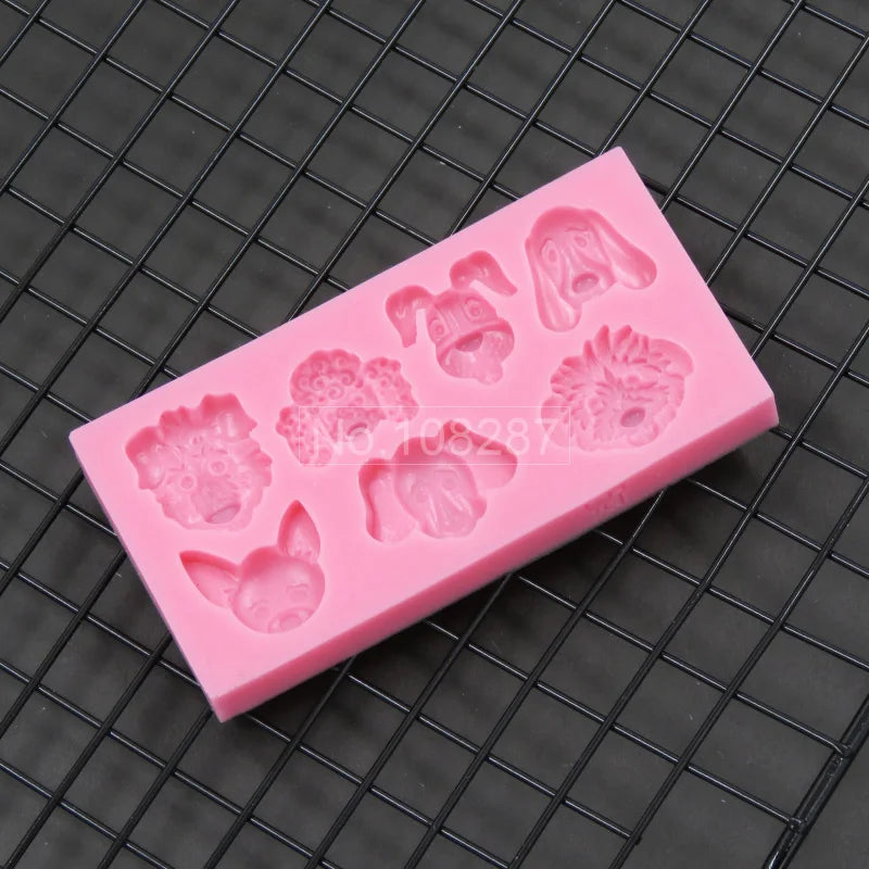 Animal Dogs Head Silicone Chocolate Mould,Fondant Baking Cake Supplies,Sugar Mould Tool,Silicone Mold Decoration Tool SM-065