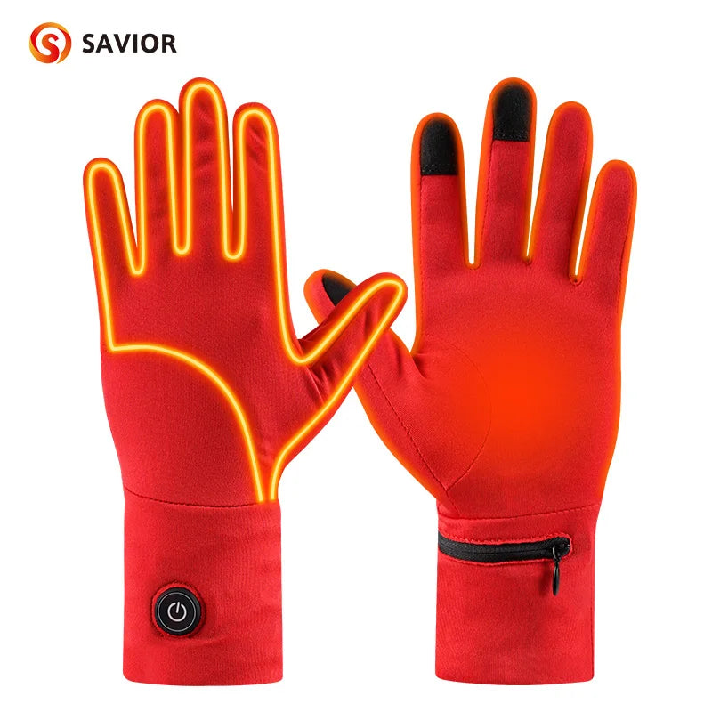 Savior Heat Heated Gloves For Women Electric Rechargeable Battery Heating Gloves for Winter Sports typing Work Gloves For Men