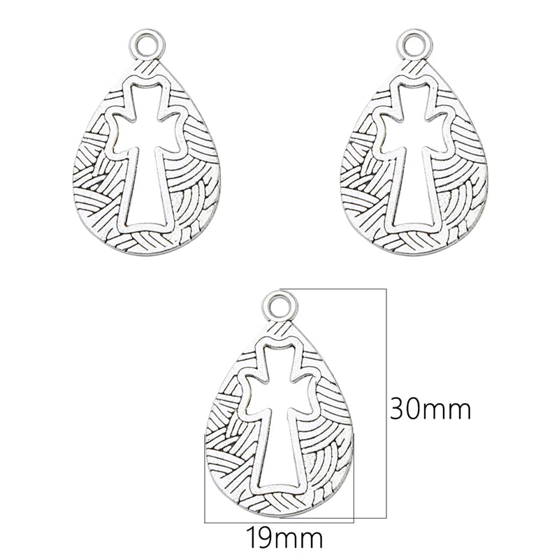 10-40Pcs 14-49mm Antique Silver Cross Alloy Charms Pendants for Necklace Bracelet Earring DIY Jewelry Rosary Making Findings