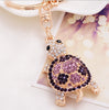 EASYA Fashion Rhinestone Cute Colorful Fish Key Ring Chain 2 Colors Pink Blue Car Keychain for Women Bags Charm CHY-2415