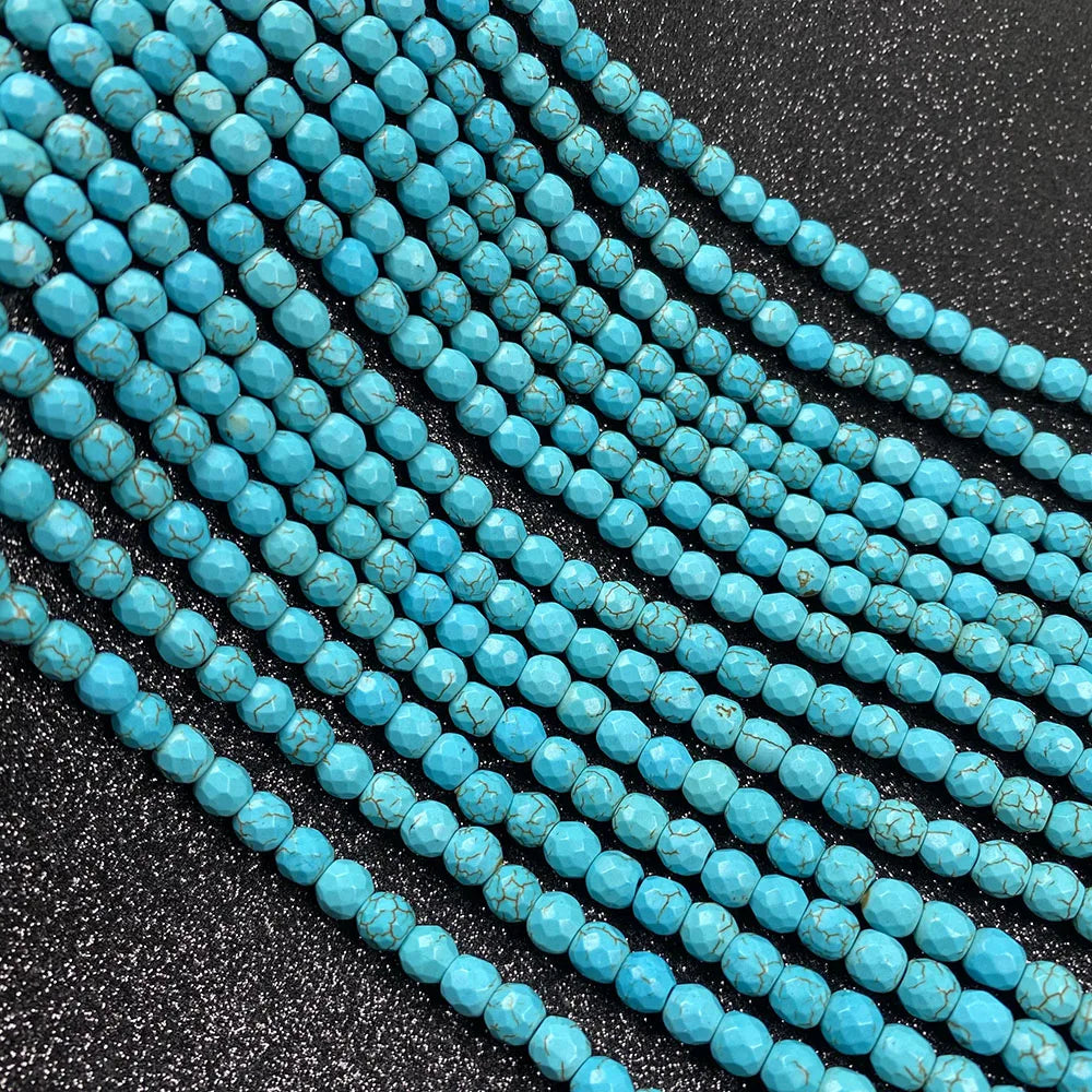 Stone Beads Turquoises Round shape Loose isolation Beads Semi-Finished For jewelry making DIY necklace bracelet accessories