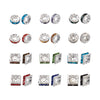 100Pcs Mixed Color Brass Rhinestone Spacer Beads Square & Rondelle Silver Color Plated Bracelet Beads DIY Fahsion Jewelry Making