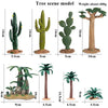 Oenux Home Decoration Simulation Farm Scene Series Animals Model Cactus Palm Trees Shove Action Figures Miniature Cute Kid Toy