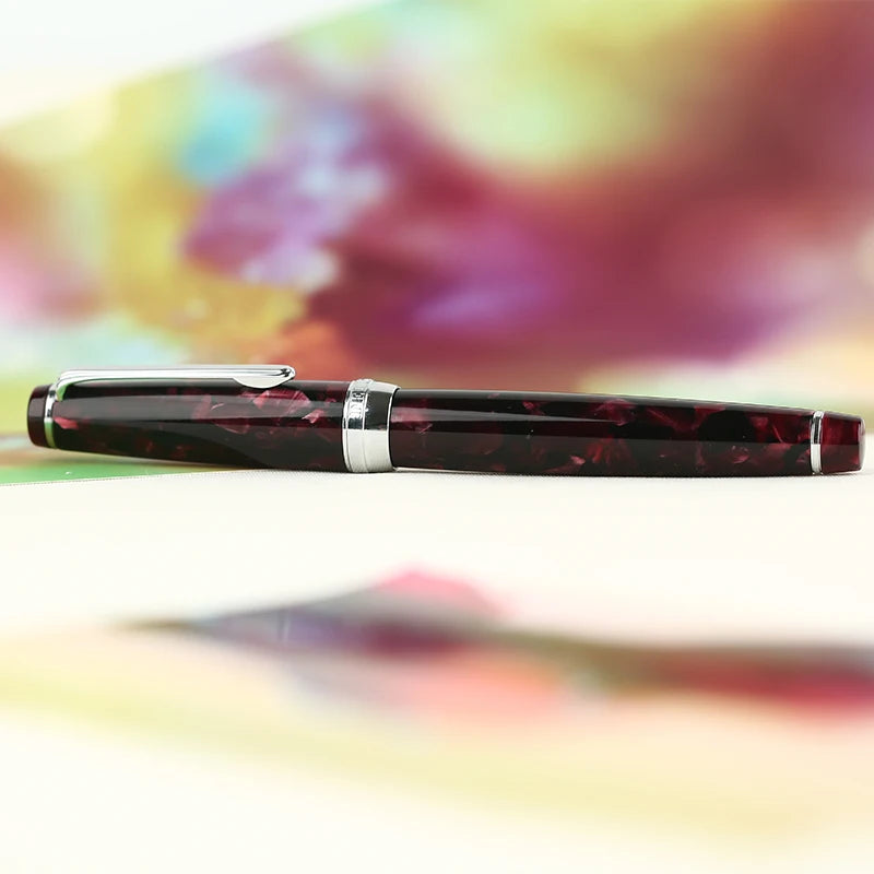 Fountain Pen ink Full Metal Clip Pens majohn New Moon Resin Fountain Pen Iridium Extra Fine Nib School Office Supplies