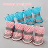 4pcs Summer Breathable Mesh Dog Shoes Cat Puppy Socks Shoes Pet Anti-slip Rain Boots Teddy Puppy Sandals Reflective Foot Cover