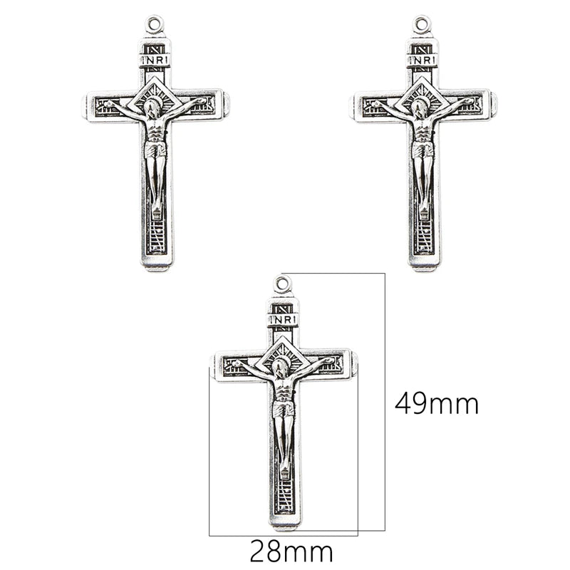 10-40Pcs 14-49mm Antique Silver Cross Alloy Charms Pendants for Necklace Bracelet Earring DIY Jewelry Rosary Making Findings