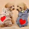 Winter Warm Dog Jumpsuits Plush  Love Bear Christams Party Costume Rompers Pajamas Soft Flannel Small Pet Dogs Clothes