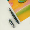 Fountain Pen ink Full Metal Clip Pens majohn New Moon Resin Fountain Pen Iridium Extra Fine Nib School Office Supplies