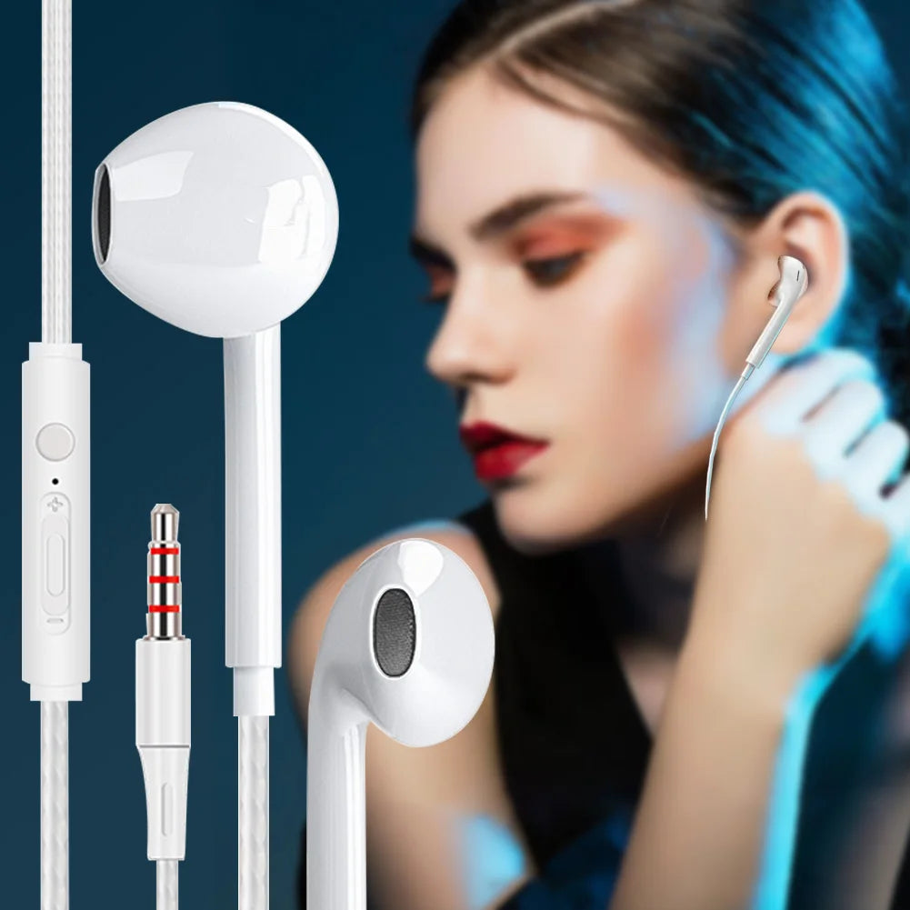 3.5mm Wired Headphones In Ear Headset Wired Earphones with Mic Bass Stereo Earbuds Sports In-line Control For Xiaomi Phones