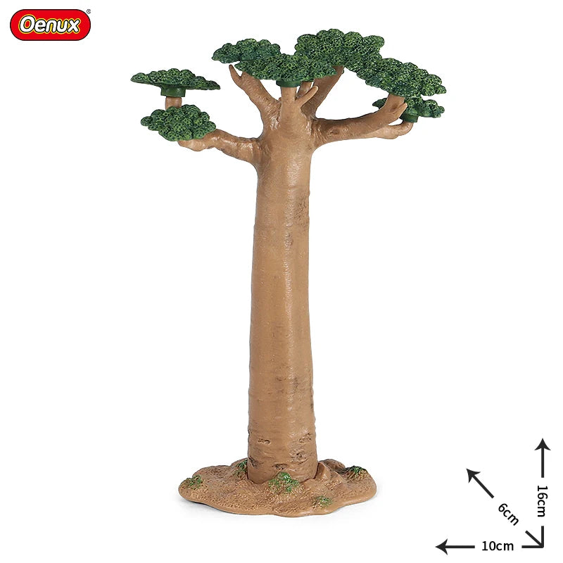 Oenux Home Decoration Simulation Farm Scene Series Animals Model Cactus Palm Trees Shove Action Figures Miniature Cute Kid Toy