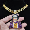 Men Women Hip Hop Iced Out Bling Bling Clown Pendant Necklace with 11mm Miami Cuban Chain HipHop Necklaces Fashion Charm Jewelry