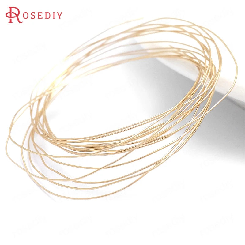 0.3MM 0.4MM 0.5MM 0.6MM 0.7MM 0.8MM 1MM 1.2MM 24K Gold Color Brass Make Shape Metal Wire High Quality Jewelry Accessories