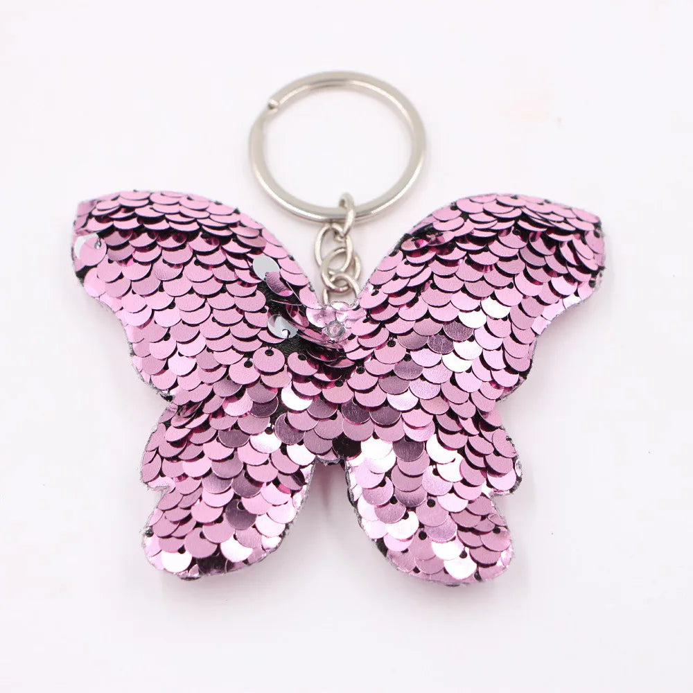 Cute Heart Star Unicorn Animal Glitter  Sequins Keychain Anime  Key Chain Gifts for Women Car Bag Accessories Keys Ring Jewelry